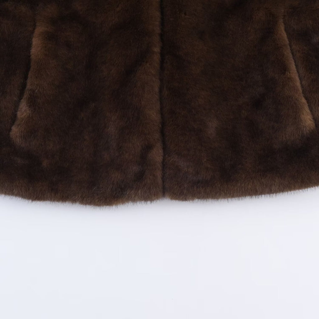 Short-Length Faux Fur Effect Jacket