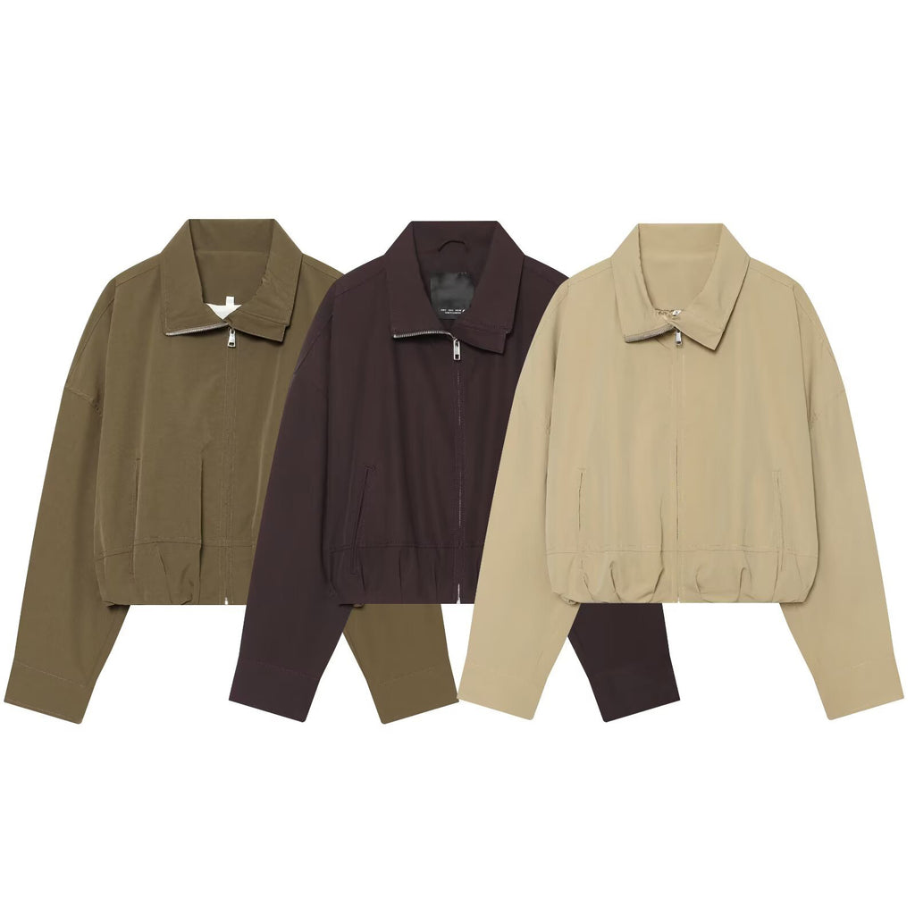 Bubble hem cotton jacket for women