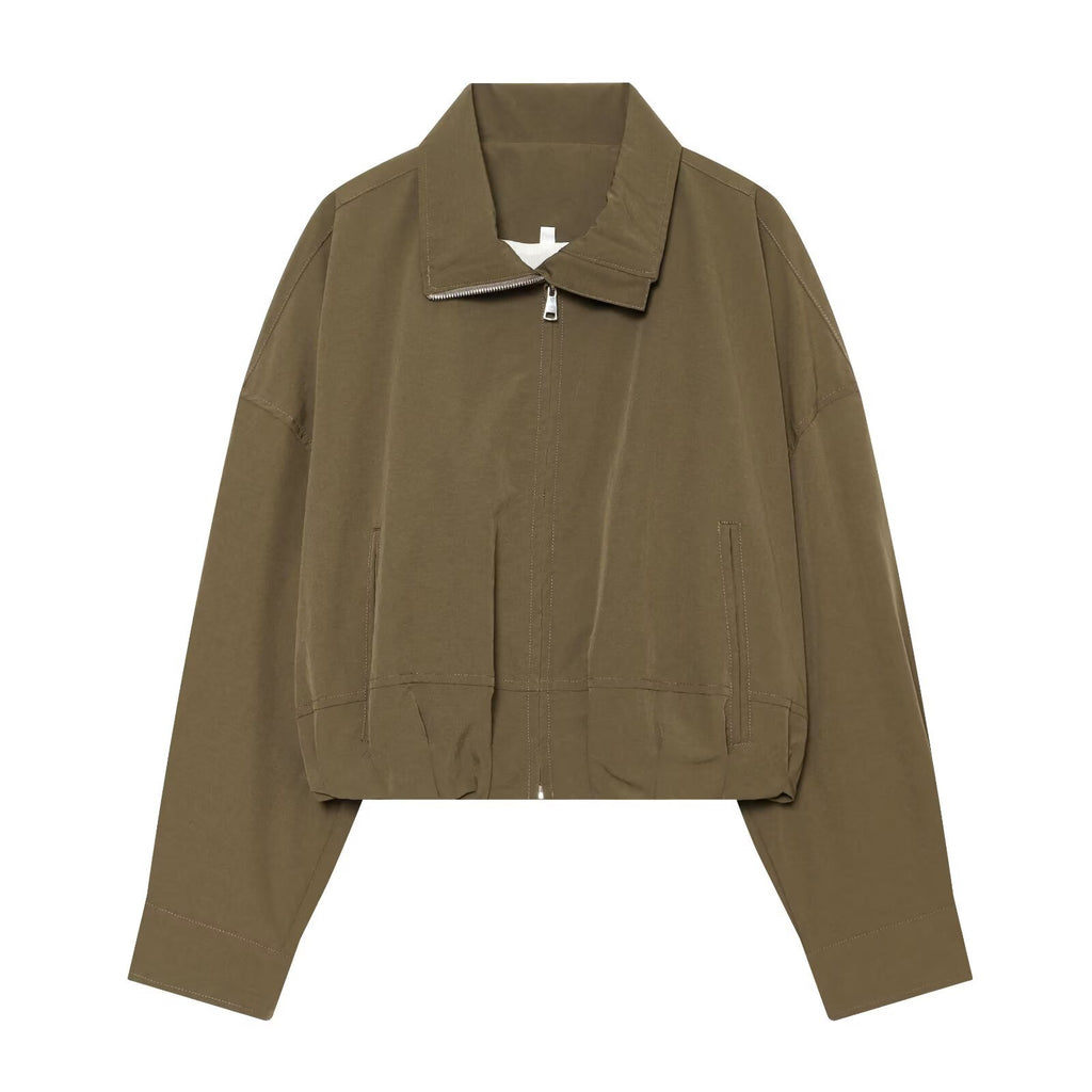 Bubble hem cotton jacket for women