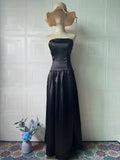 Mouwloze jurk voor dames, sexy rugvrij, effen kleur, elegant, strapless