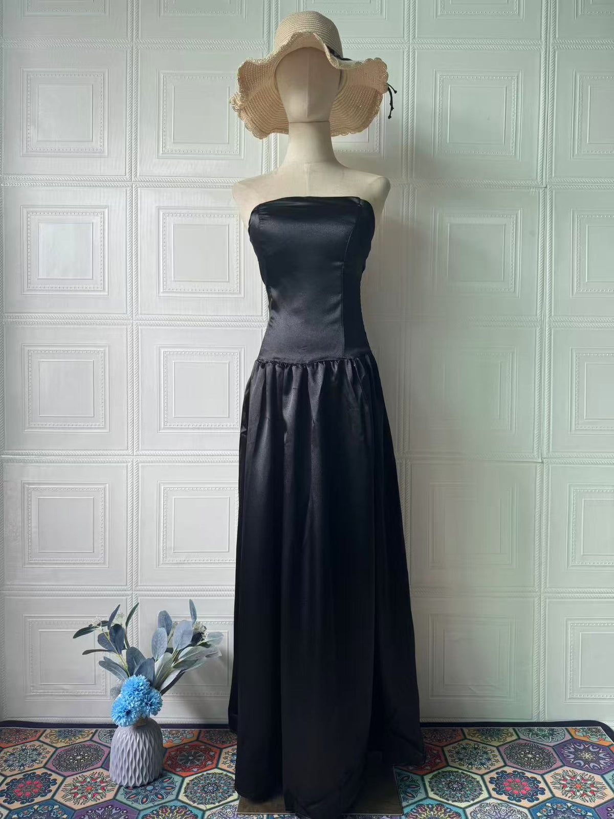 Mouwloze jurk voor dames, sexy rugvrij, effen kleur, elegant, strapless