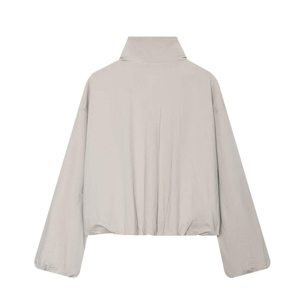 Casual loose zipper long sleeved jacket