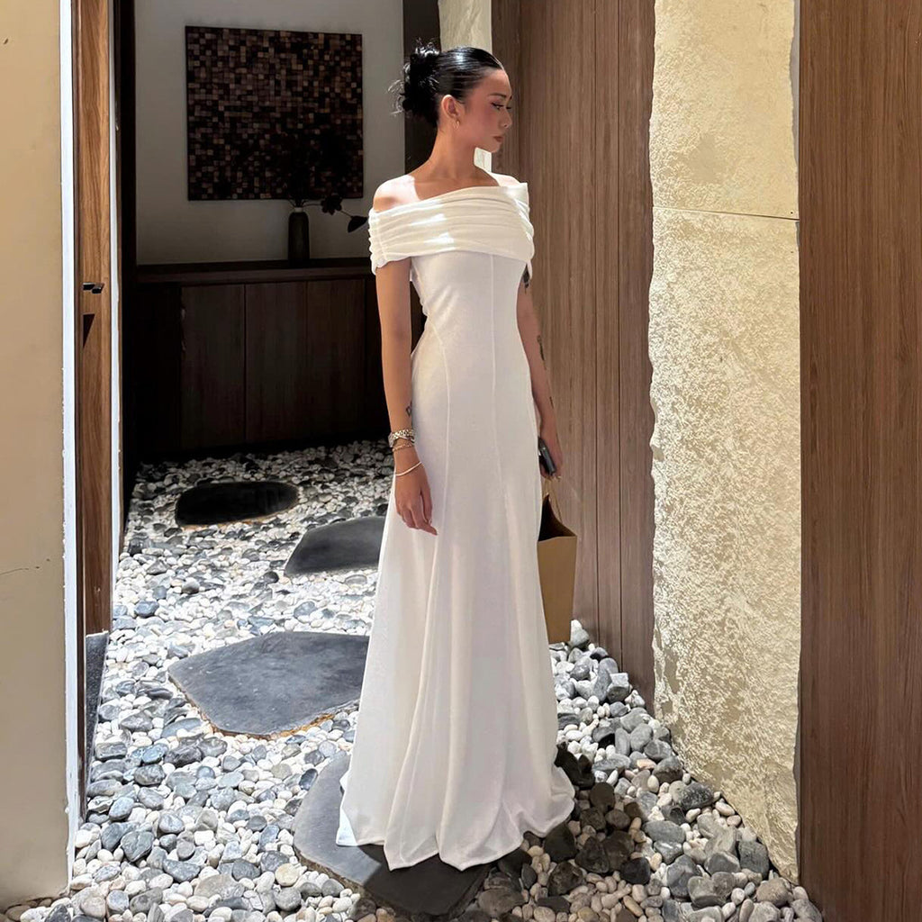 Sexy strapless temperament one-shoulder dress for women