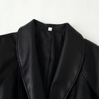 Wearing a PU leather jacket with a belt for women