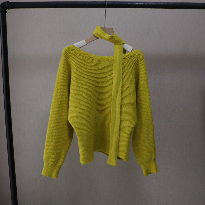 Winter Off-Shoulder Slim Sweater