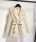 Korean-style women's suit jacket, high-end temperament, loose-waisted suit jacket for women, trendy casual lace-up women's blazer