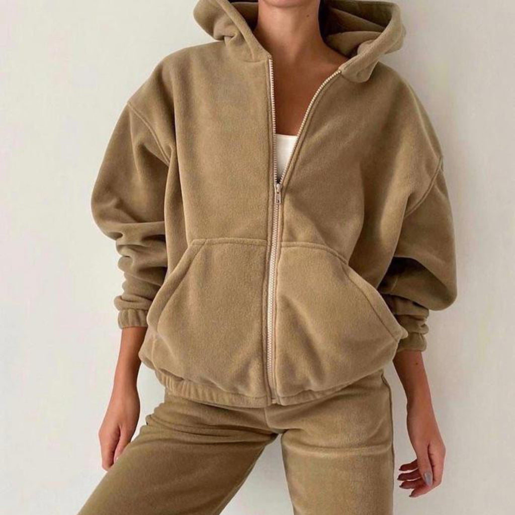 Sporty Casual Hoodie Set for Women, Outerwear, New Style Women's Clothing