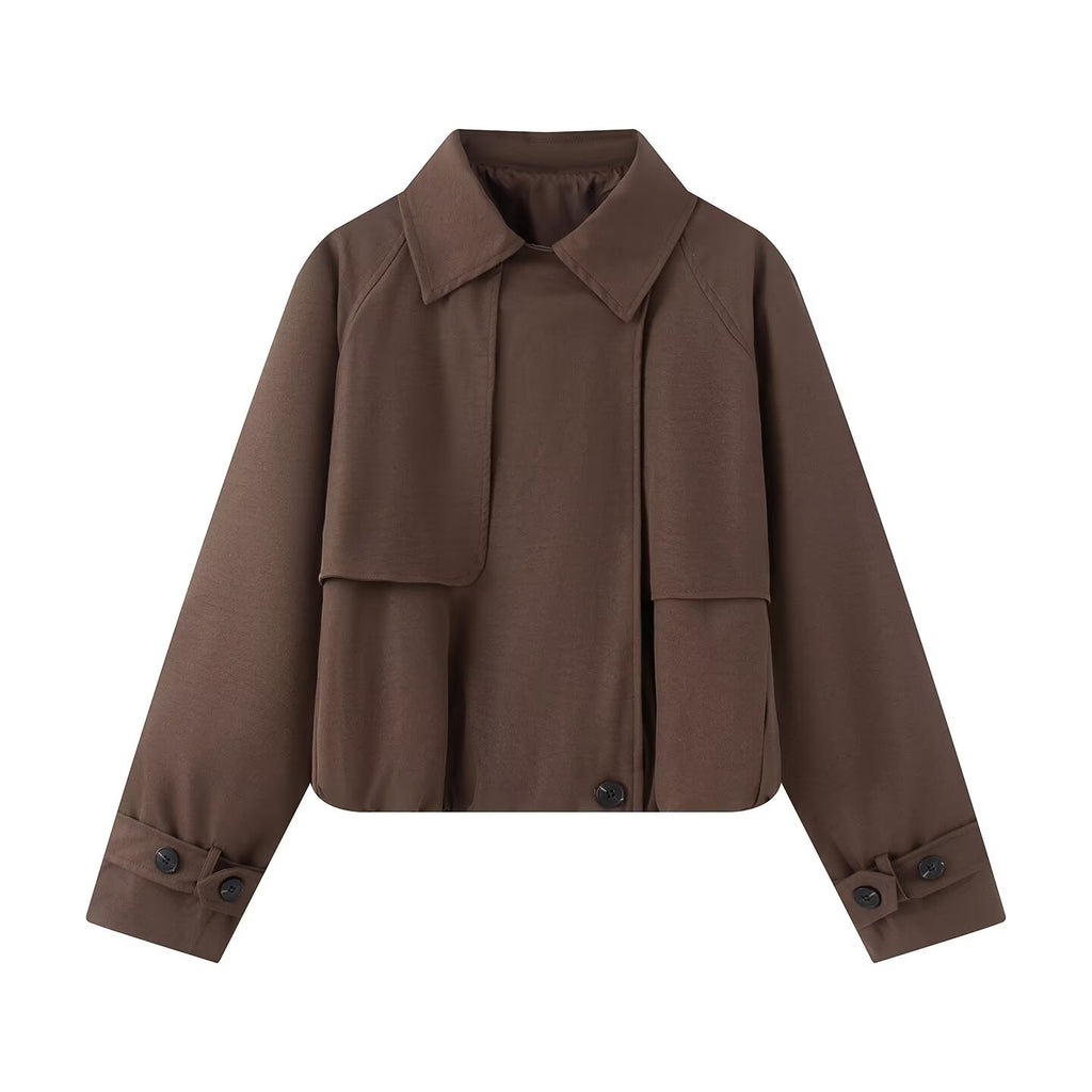 Minimalist effect windbreaker jacket for women