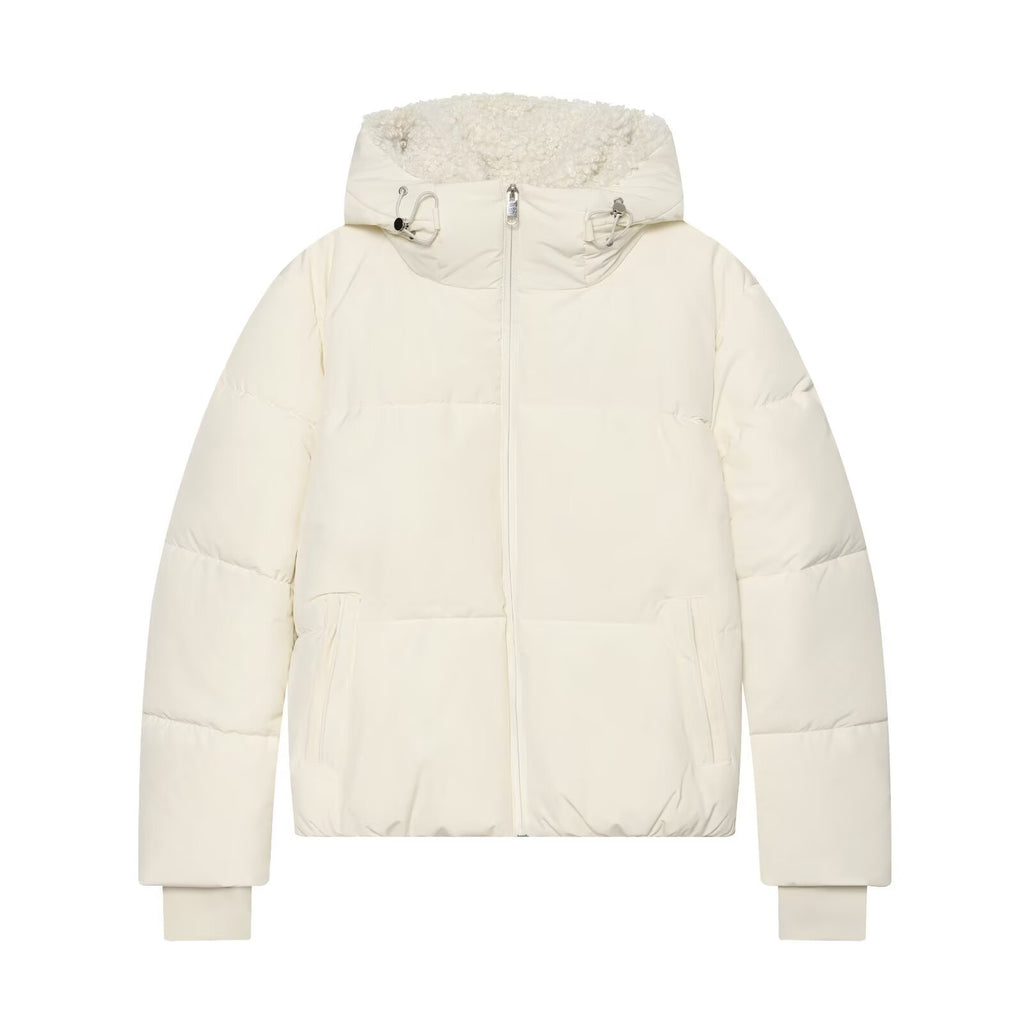 Loose zipper hooded cotton jacket for women