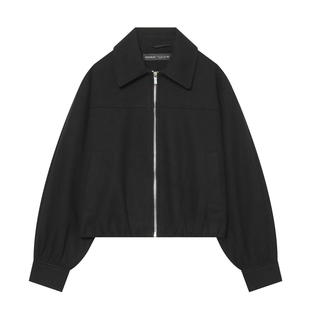 Zipper collar soft jacket for women