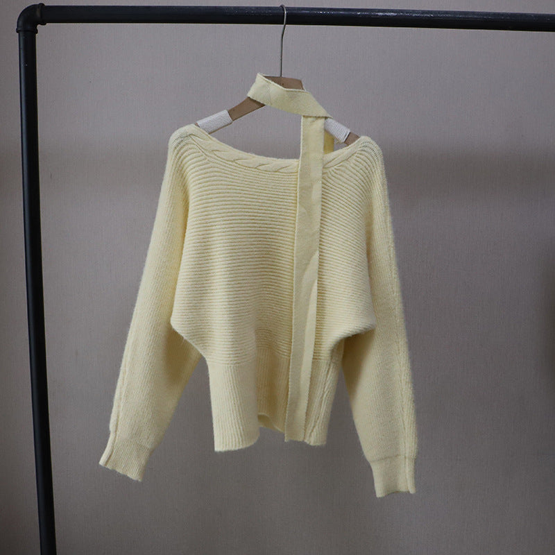 Winter Off-Shoulder Slim Sweater