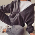 Sporty Casual Hoodie Set for Women, Outerwear, New Style Women's Clothing