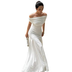 Sexy strapless temperament one-shoulder dress for women