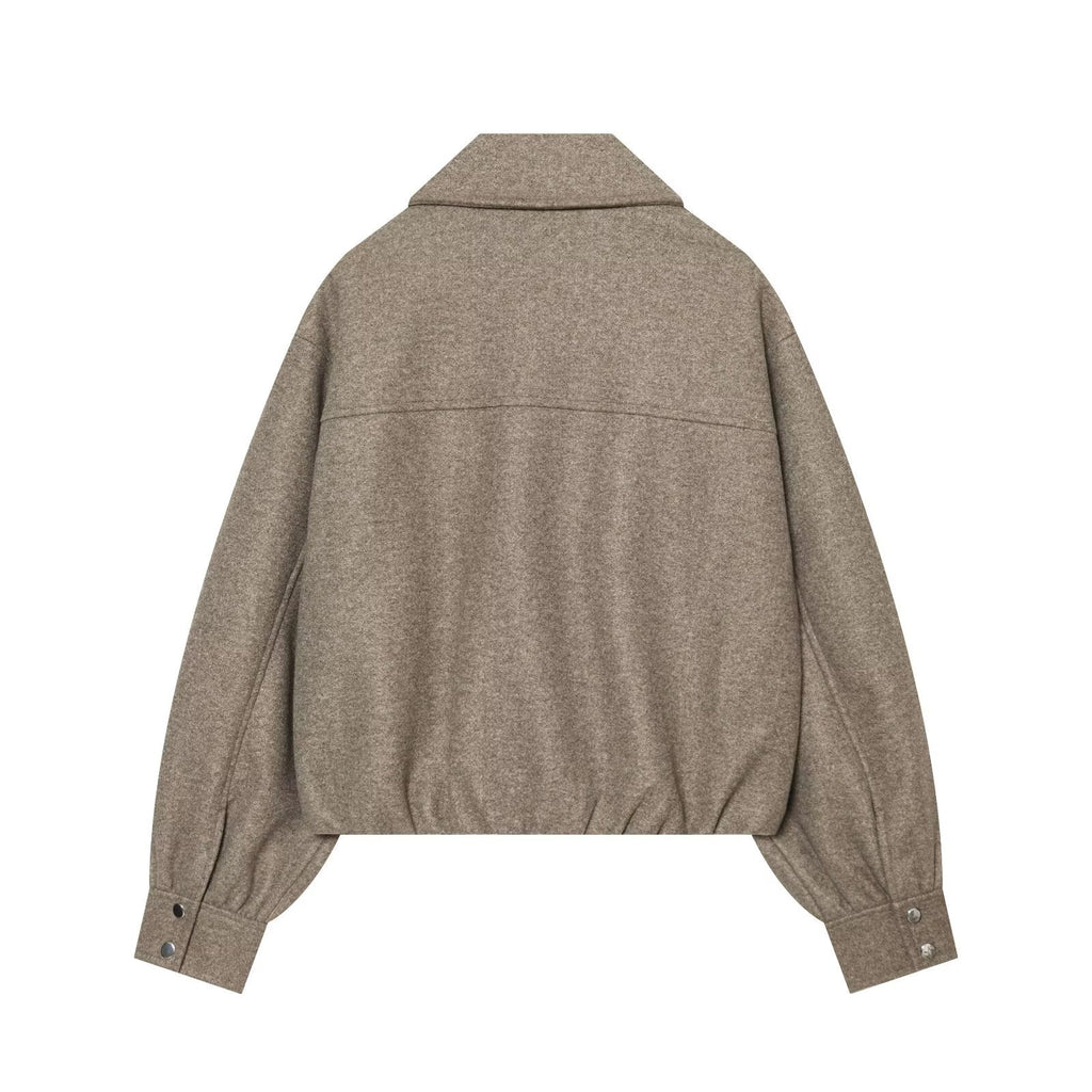 Zipper collar soft jacket for women
