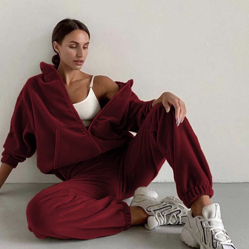 Sporty Casual Hoodie Set for Women, Outerwear, New Style Women's Clothing