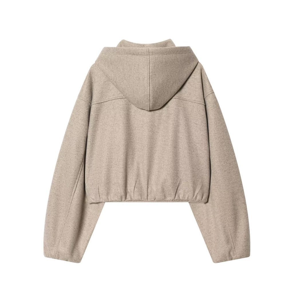 Hooded jacket+high waisted pants women's clothing