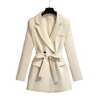 Korean-style women's suit jacket, high-end temperament, loose-waisted suit jacket for women, trendy casual lace-up women's blazer