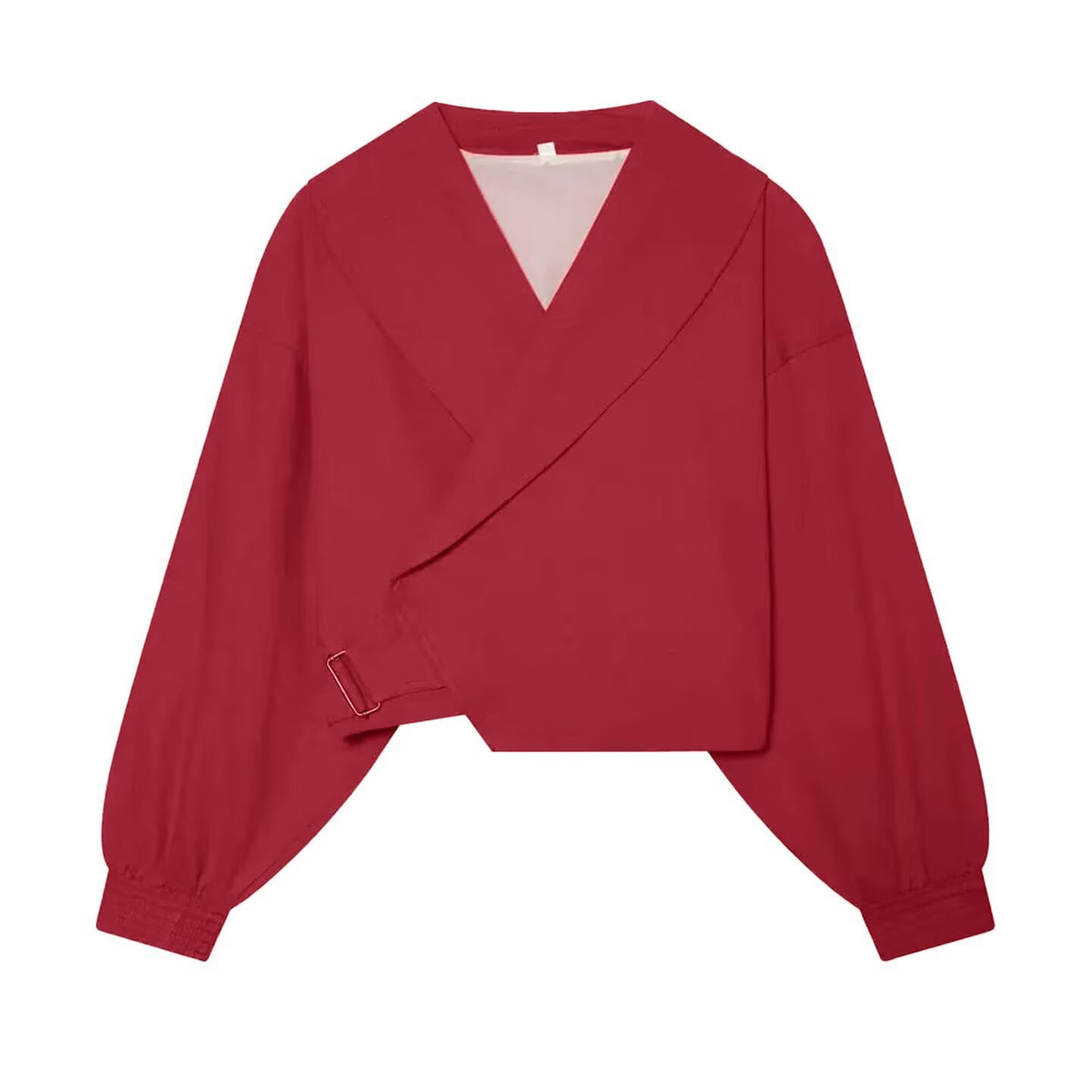 Veelzijdige casual minimalistische jas met gesp en reverskraag