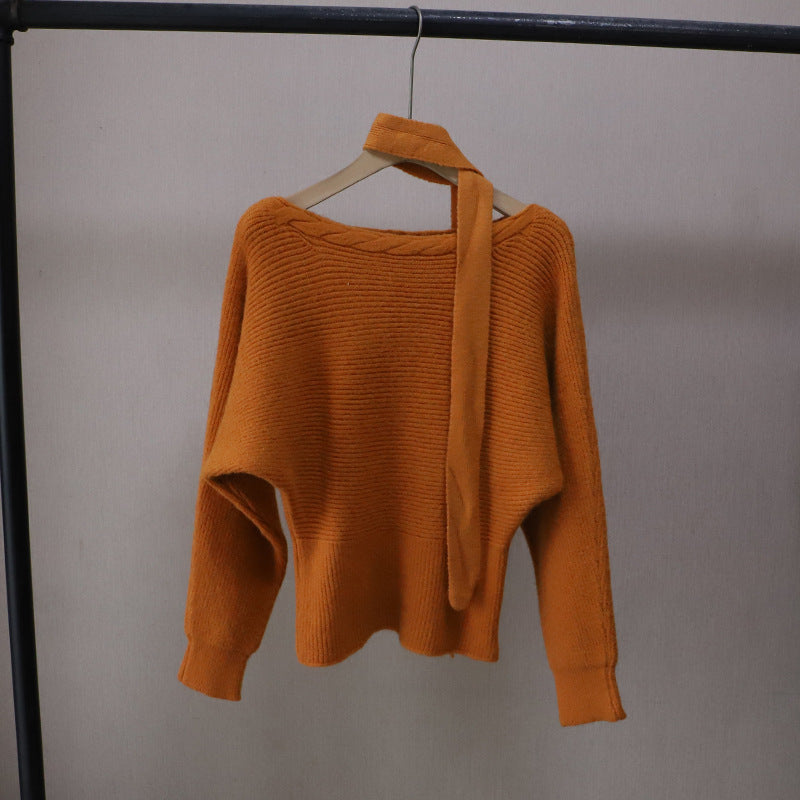 Winter Off-Shoulder Slim Sweater