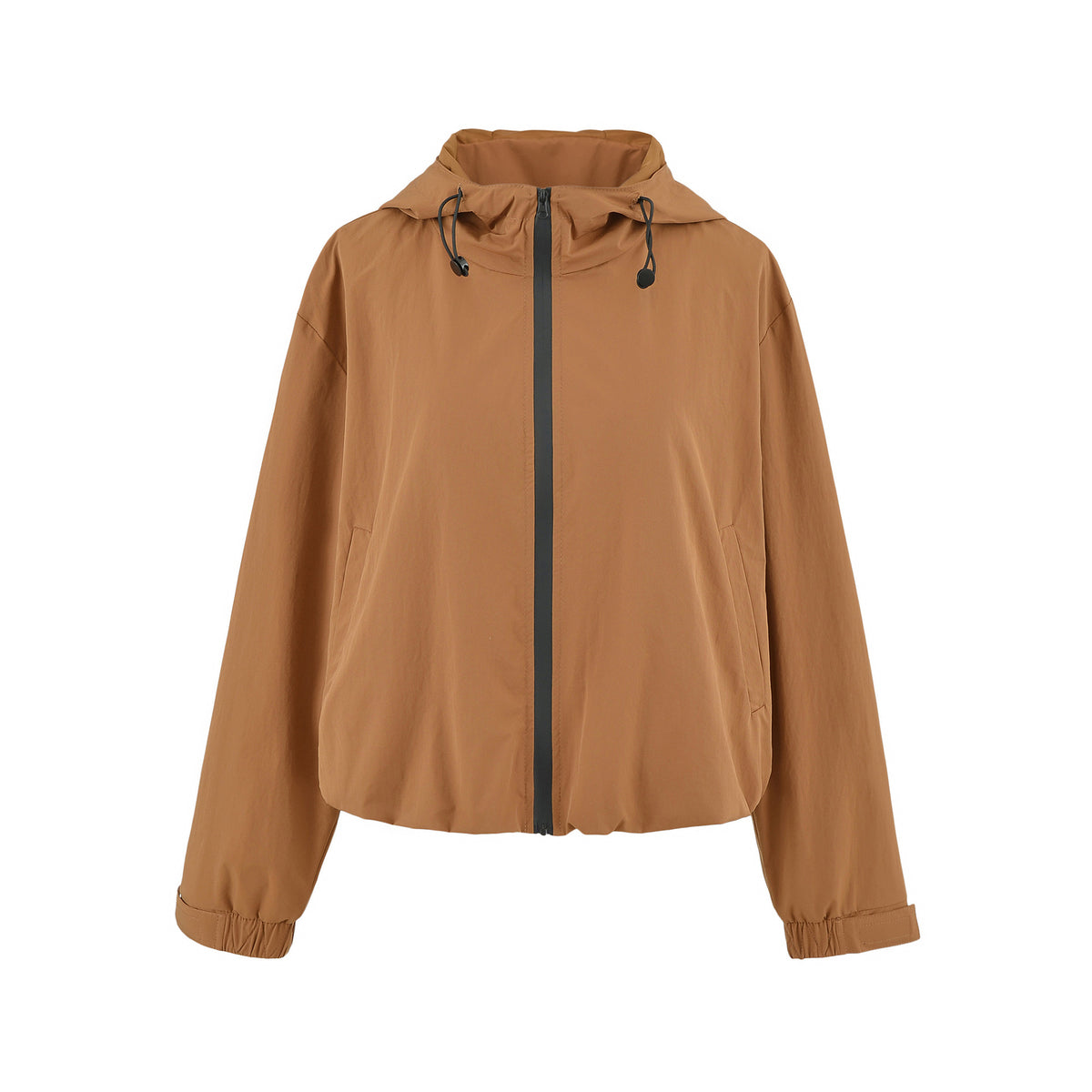 Outdoor Cropped Hooded Jacket for Women Loose Casual