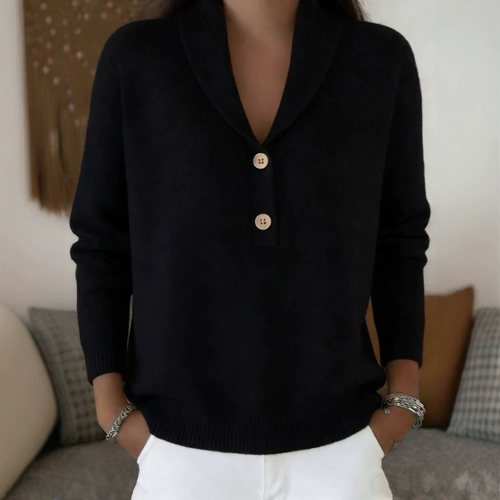 Knitted button sweater for women in autumn and winter